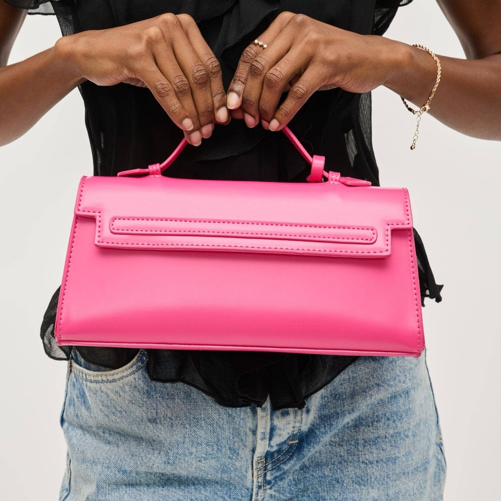 Top Handle Adjustable Crossbody Bag: Fuchsia